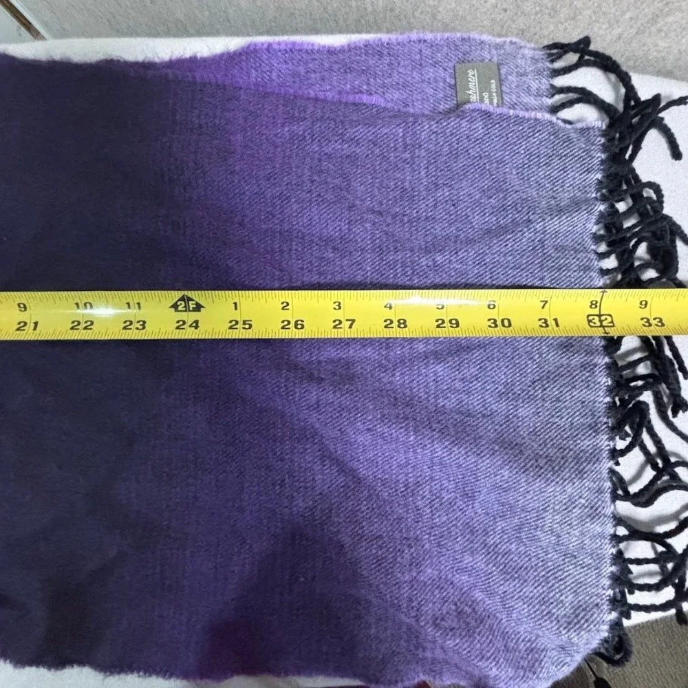 Cashmere‎ Scarf Shawl Stole Purple Ombre Made in Scotland Luxury Chic